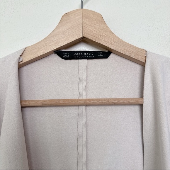 Zara Womens Small Waterfall Beige Open Cardigan - Picture 10 of 14